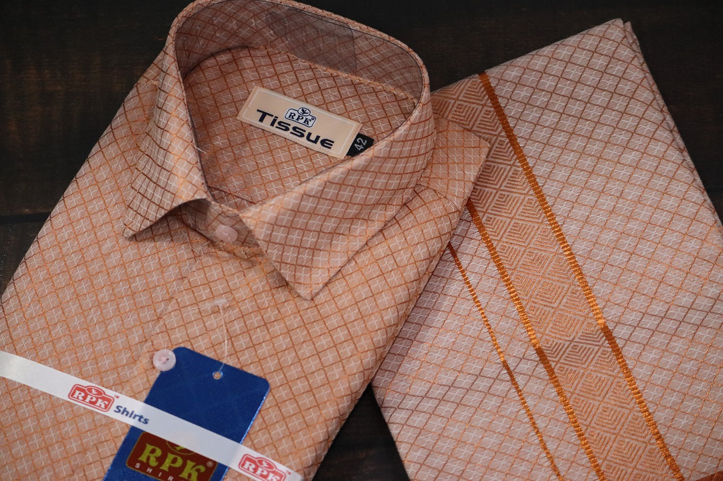 Tissue Premium Jackard Copper Matching Set - Design 003