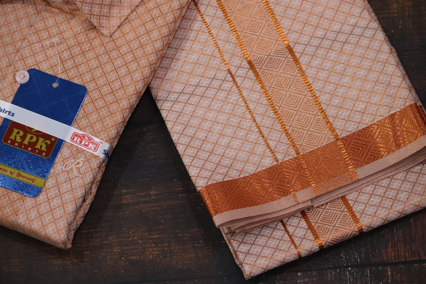 Tissue Premium Jackard Copper Matching Set - Design 003
