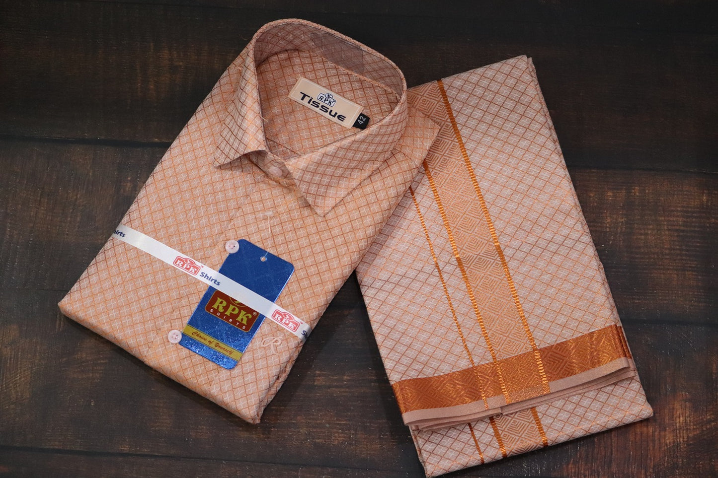 Tissue Premium Jackard Copper Matching Set - Design 003