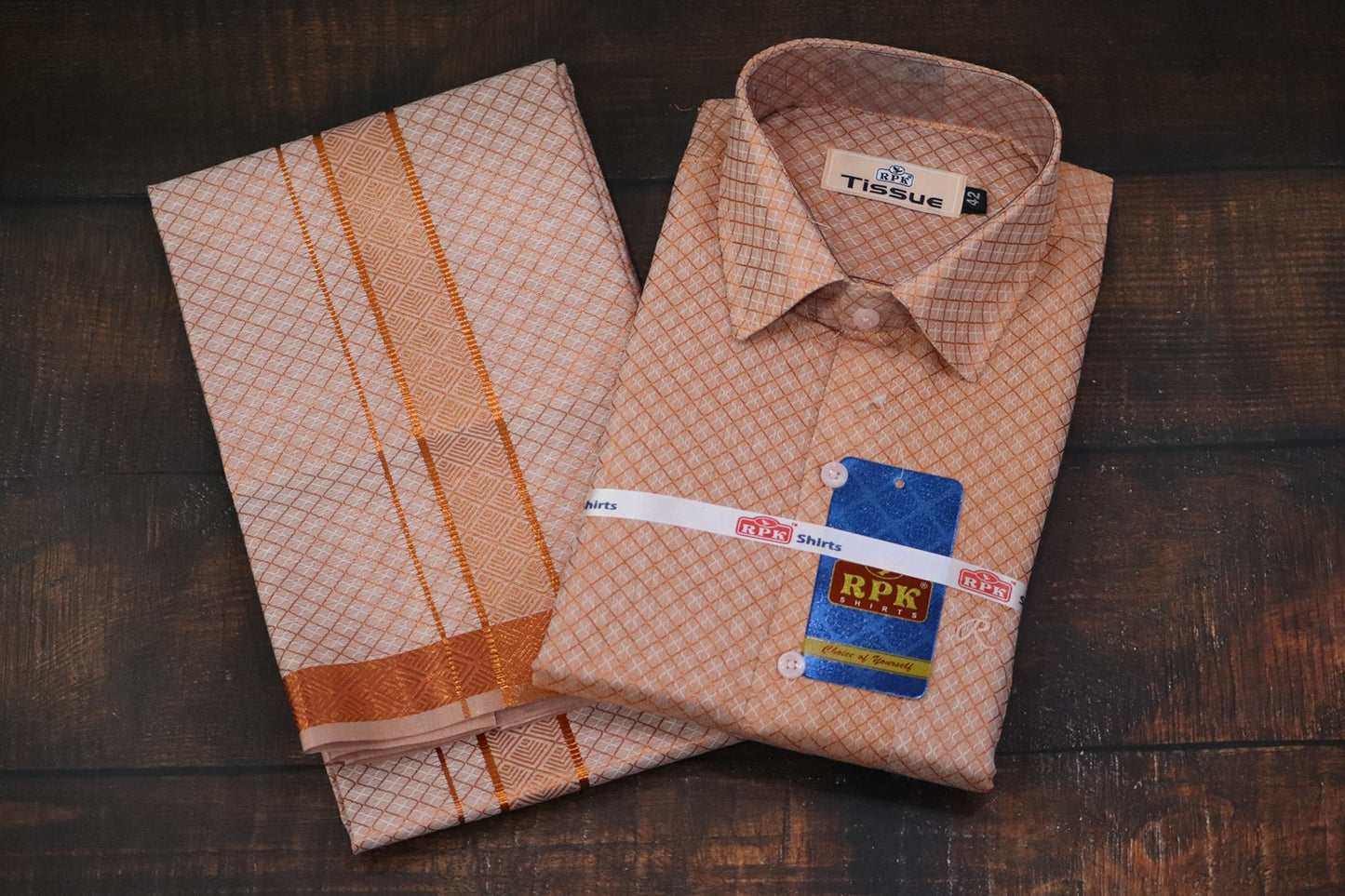 Tissue Premium Jackard Copper Matching Set - Design 003