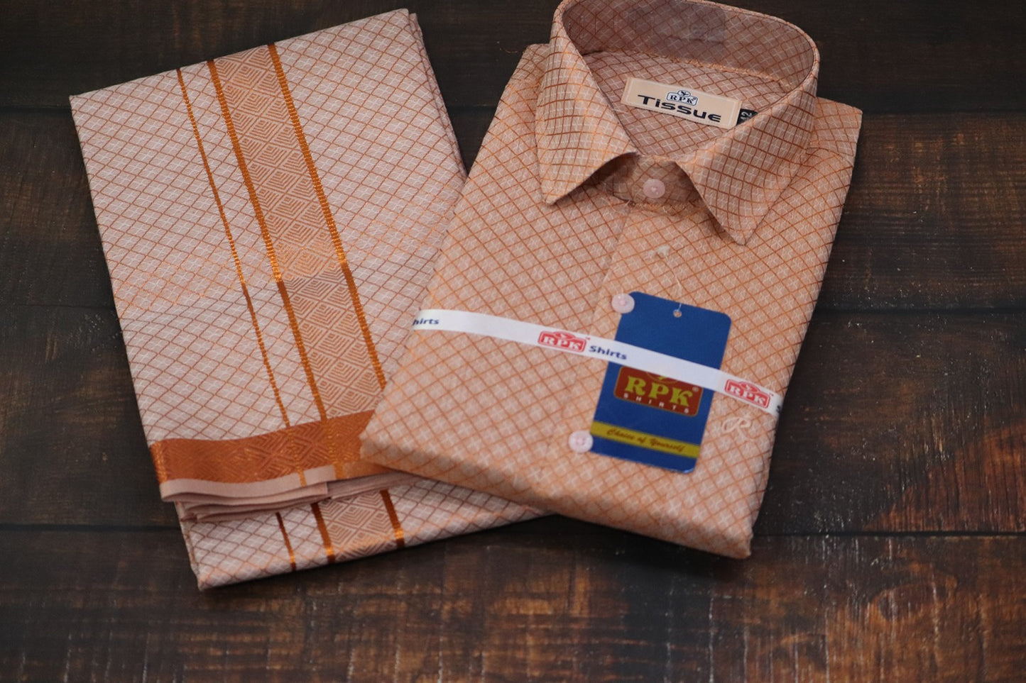 Tissue Premium Jackard Copper Matching Set - Design 003
