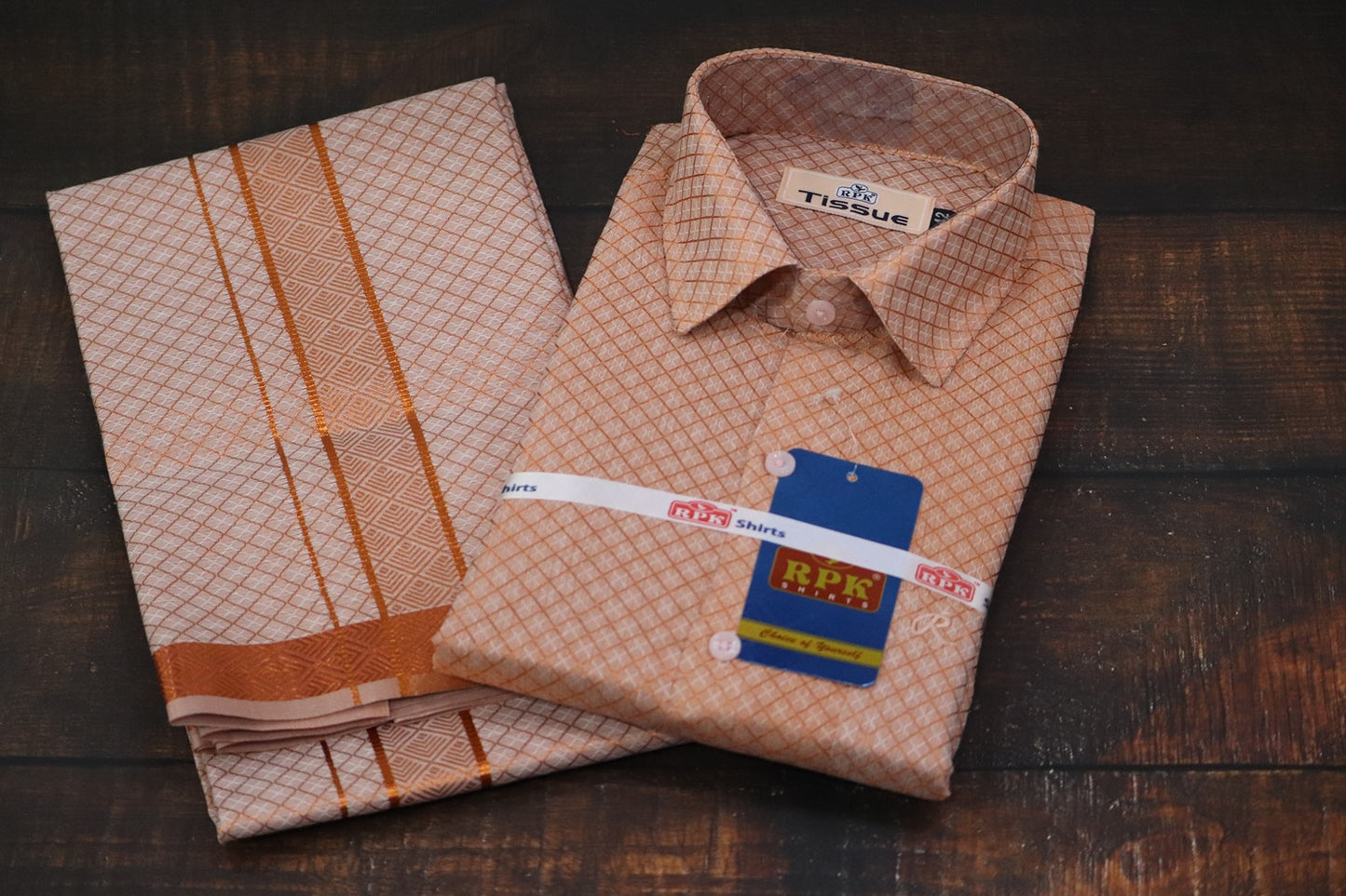 Tissue Premium Jackard Copper Matching Set - Design 003