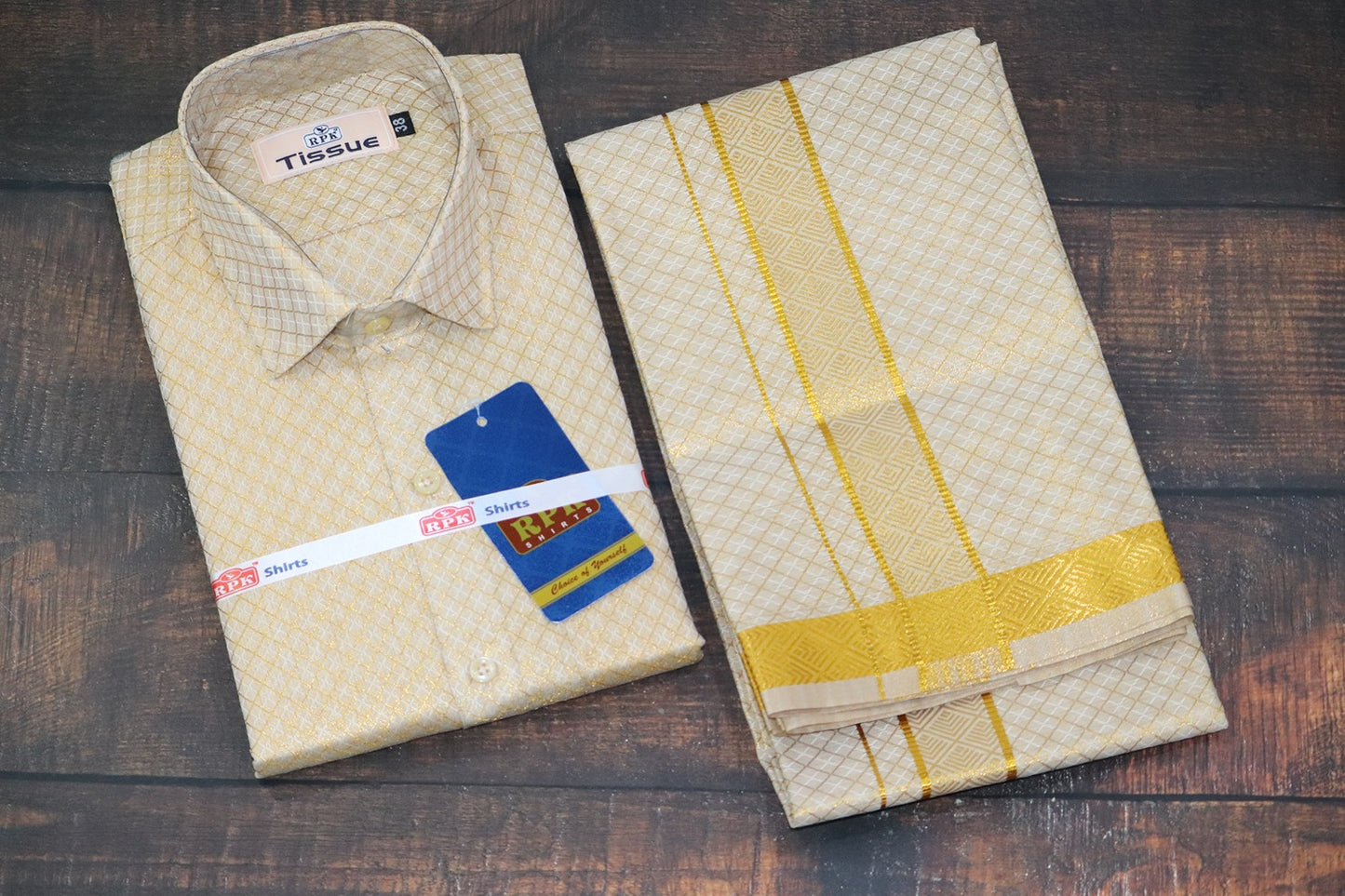 Tissue Jackard Premium Gold Matching Set - Design 003