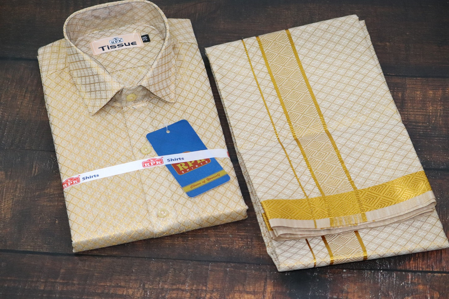 Tissue Jackard Premium Gold Matching Set - Design 003