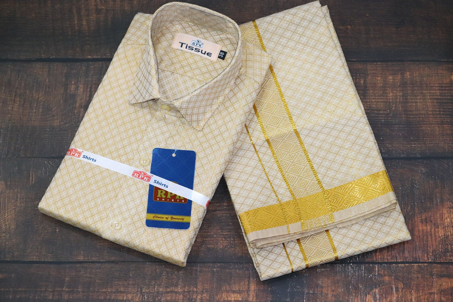 Tissue Jackard Premium Gold Matching Set - Design 003