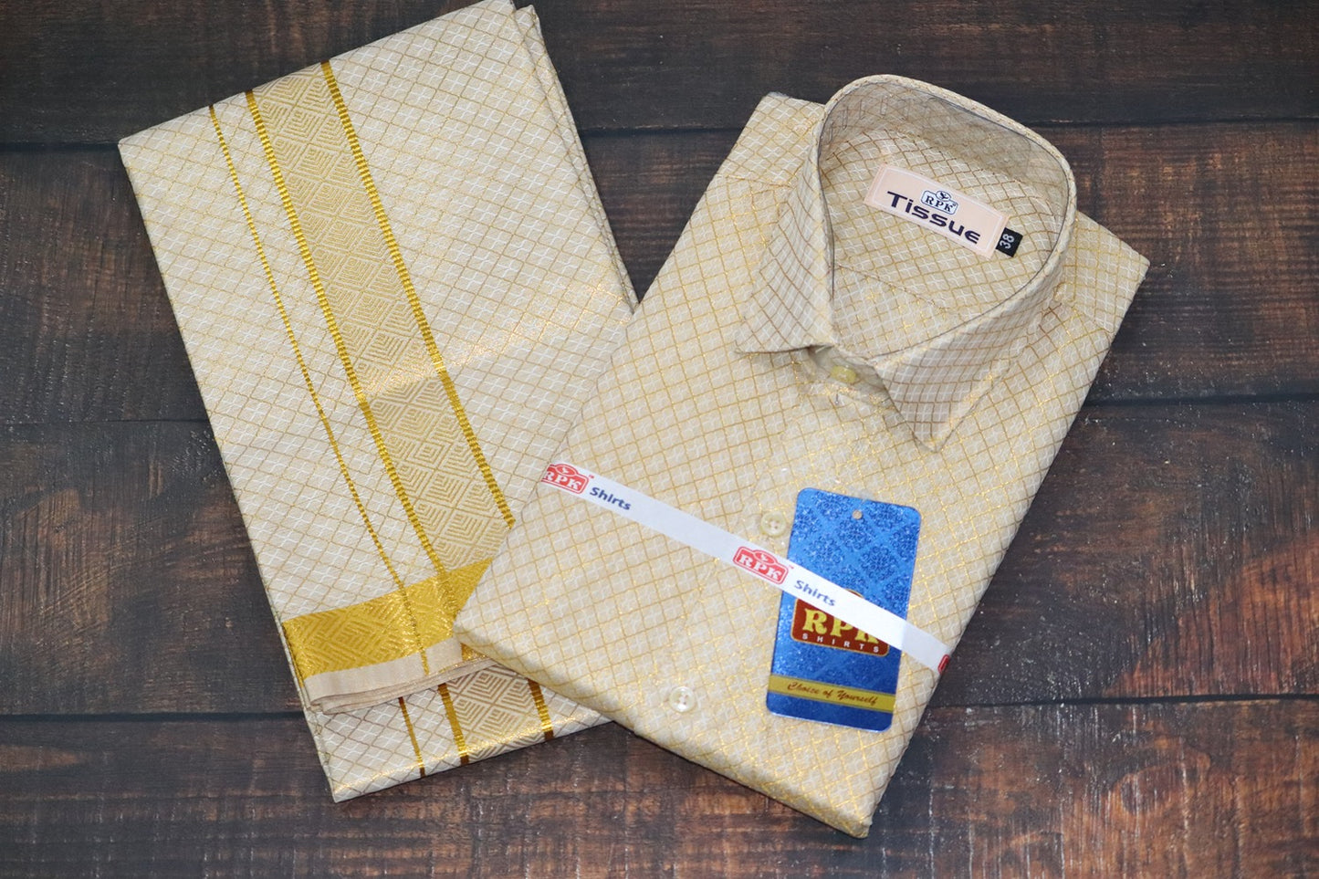 Tissue Jackard Premium Gold Matching Set - Design 003
