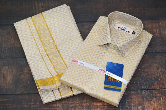 Tissue Jackard Premium Gold Matching Set - Design 003