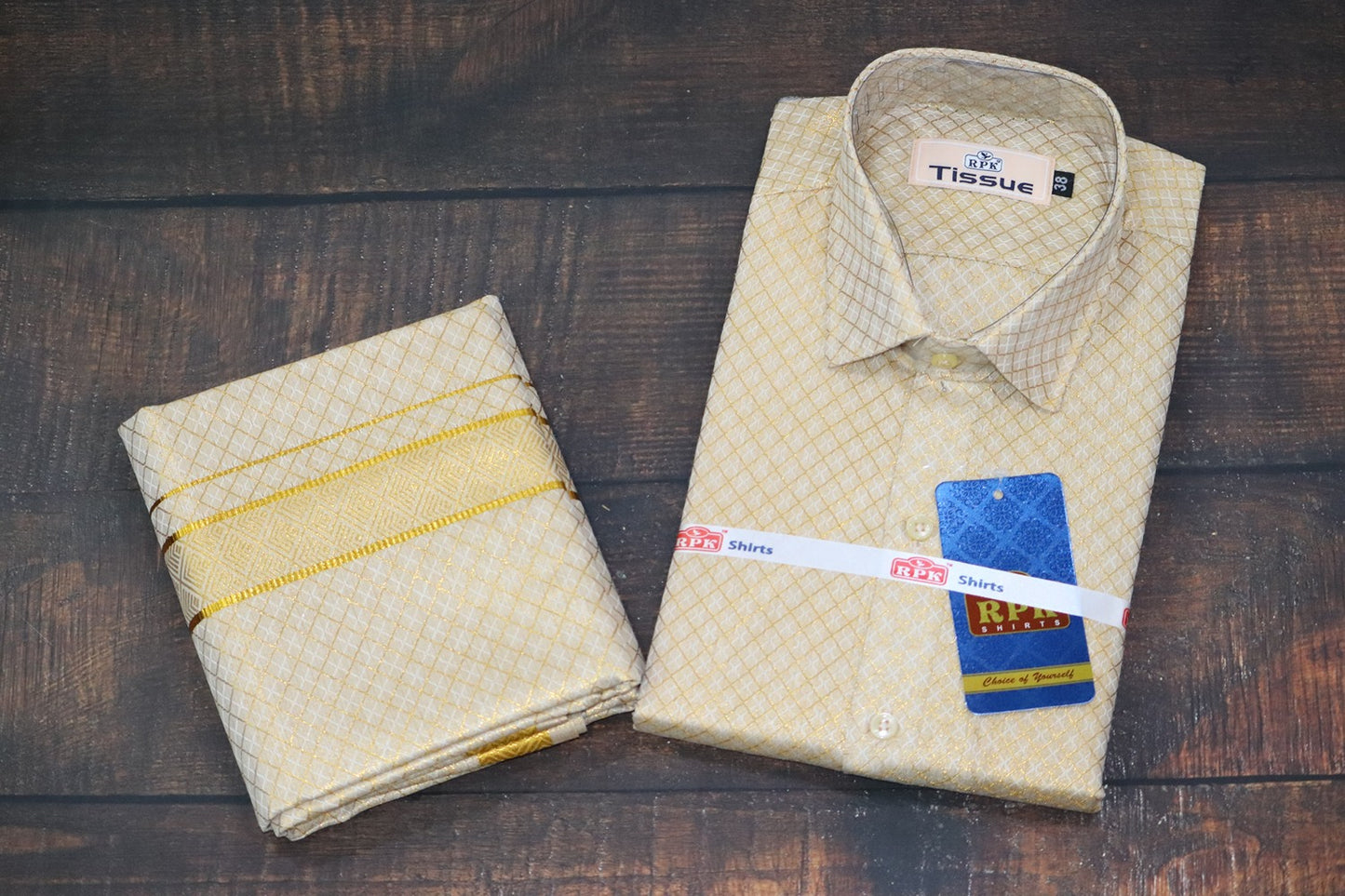 Tissue Jackard Premium Gold Matching Set - Design 003