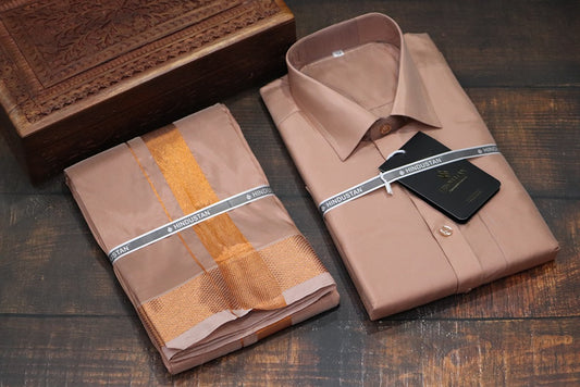 Artsilk Copper Shirt + 100k Copper Dhoti
