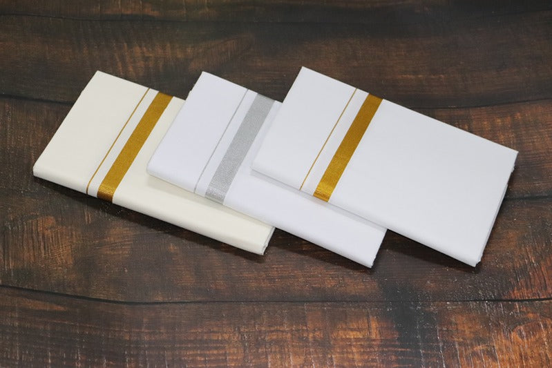 Jari 30k 3 Combo Dhotis (30k Jari+Cream+Silver)-2MTR