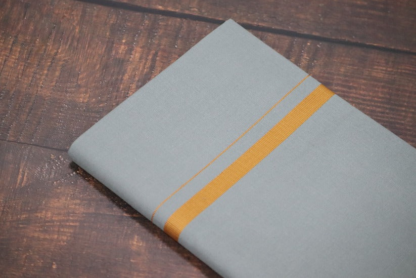 Cement Grey Dhoti with BB Border - 2mtr