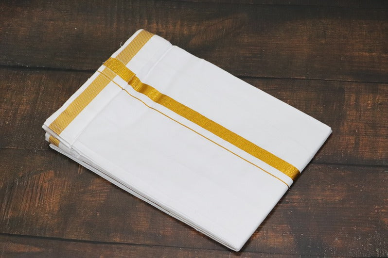 Velcro 30k Jari White Dhoti (Size 28 to 40) - All Size