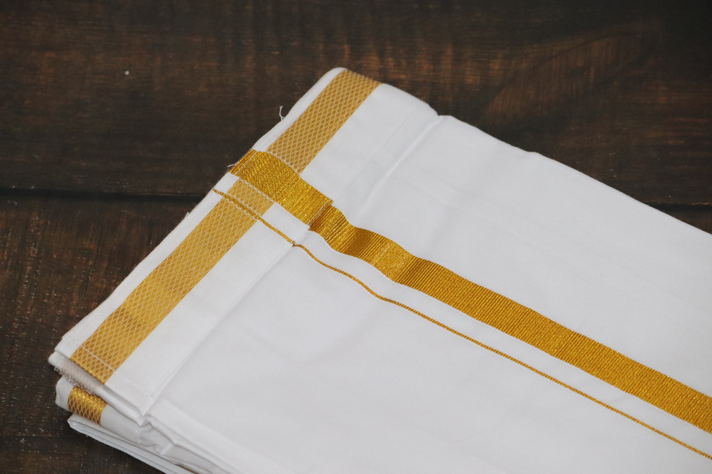 Velcro 30k Jari White Dhoti (Size 28 to 40) - All Size