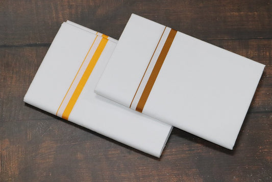 ROYAL BB DHOTI (2 Combo Dhotis) - 2MTR (BISCUIT+YELLOW)