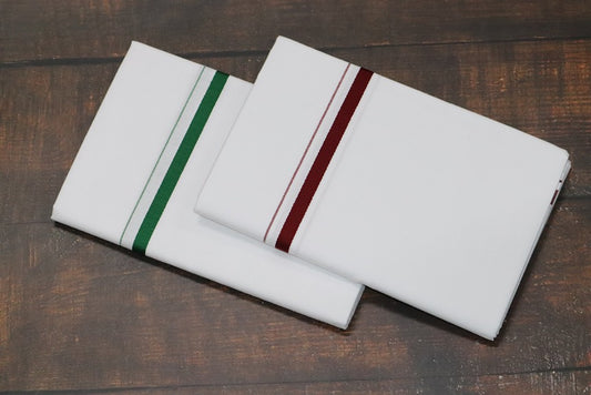ROYAL BB DHOTI (2 Combo Dhotis) - 2MTR (MAROON+D.GREEN)