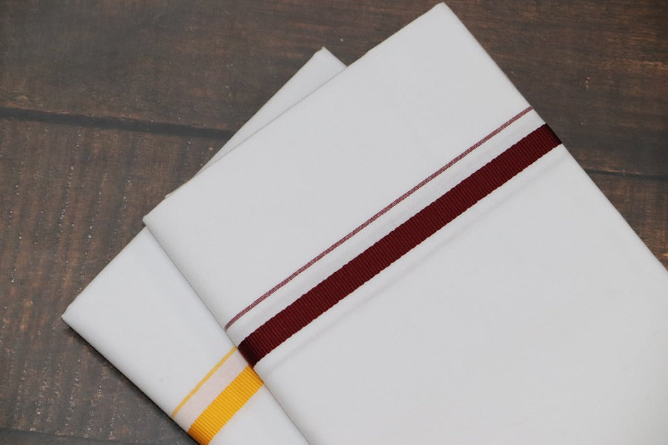 ROYAL BB DHOTI (2 Combo Dhotis) - 2MTR (MAROON+YELLOW)