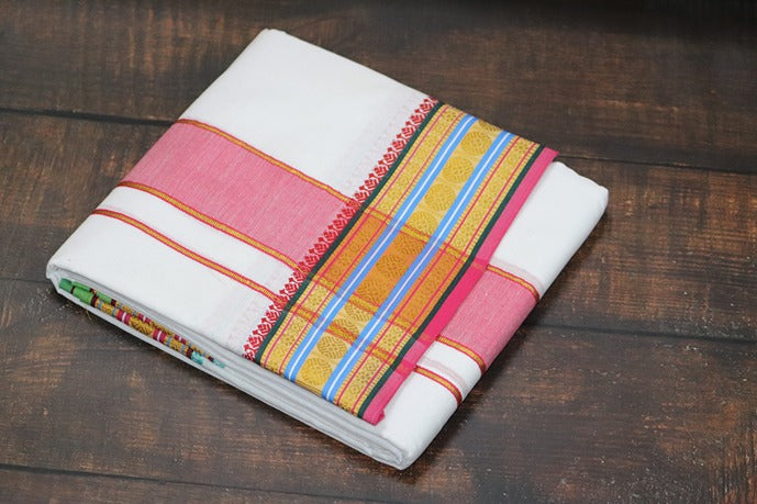 Jari Fancy Panchakacham Dhoti - 9x5 (6.30mtr)