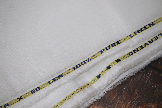 Richard Premium White Pure Linen Shirt Fabrics - 1.60mtr