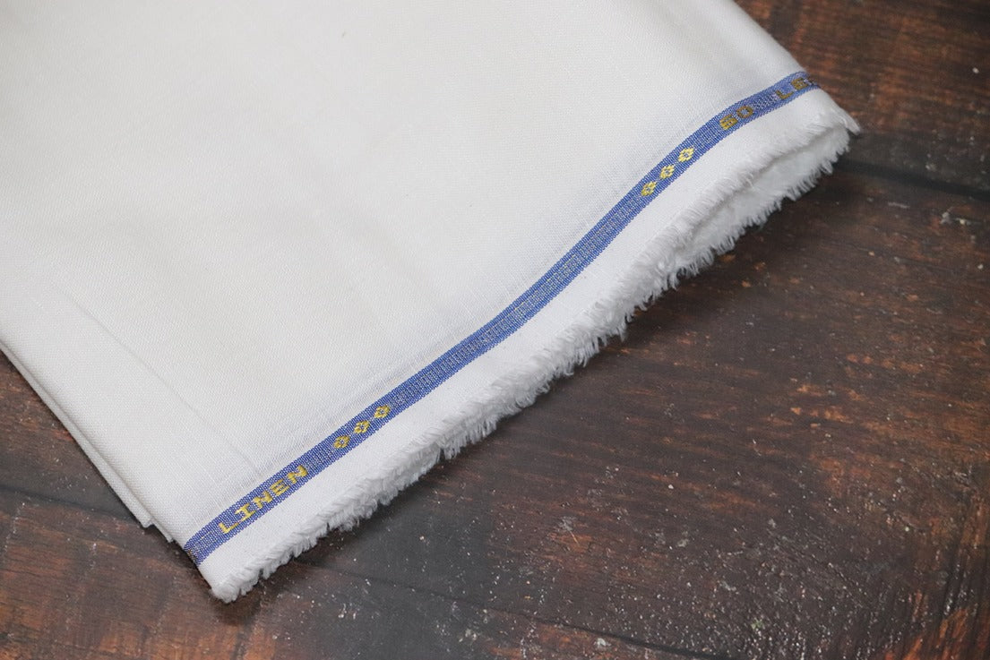 Boss White Pure Linen Shirt Fabrics - 1.60mtr