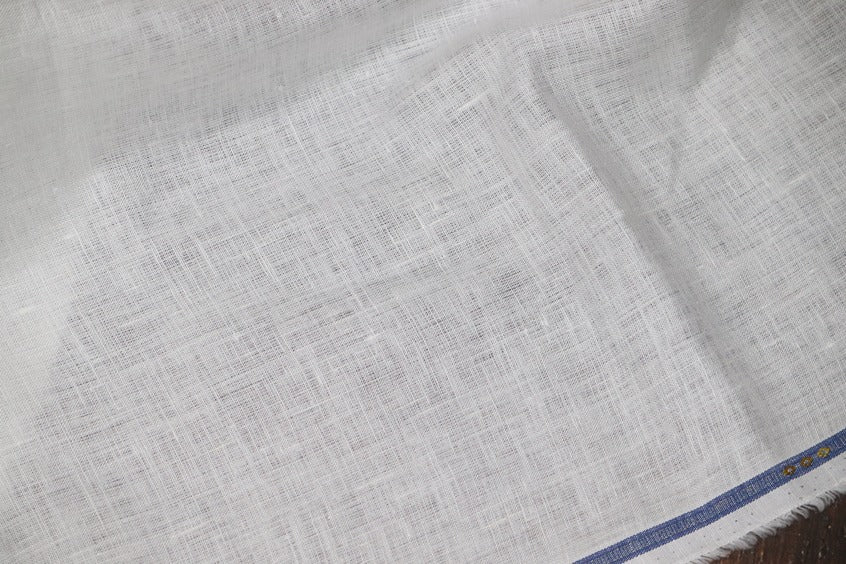 Boss White Pure Linen Shirt Fabrics - 1.60mtr