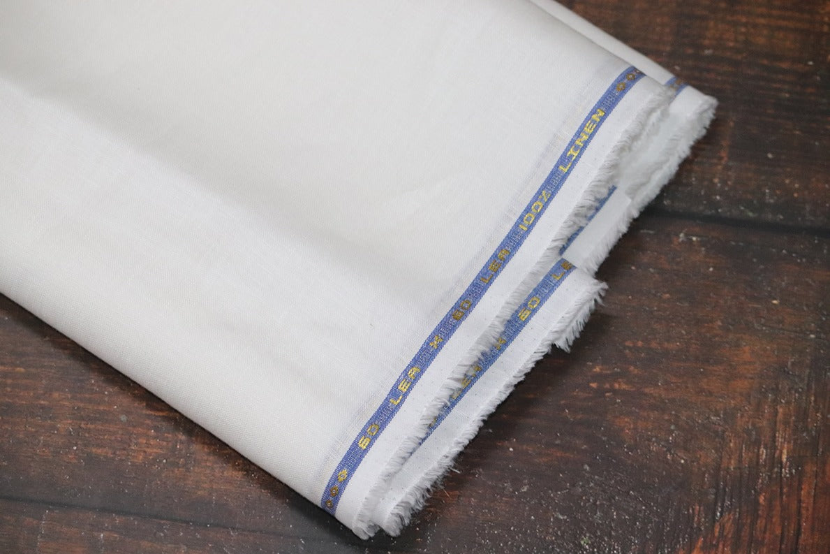 Boss White Pure Linen Shirt Fabrics - 1.60mtr