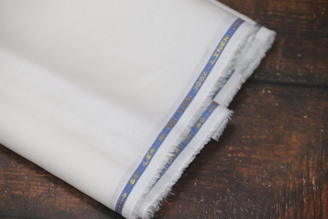Boss White Pure Linen Shirt Fabrics - 1.60mtr