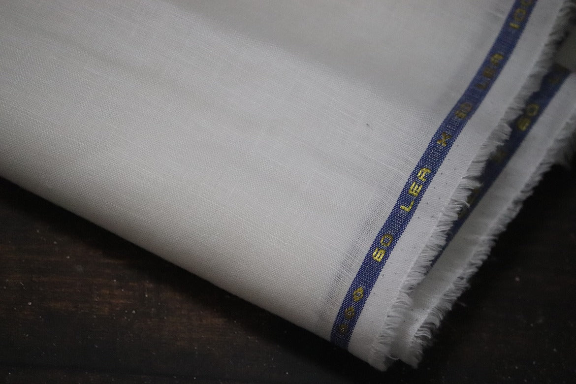 Boss White Pure Linen Shirt Fabrics - 1.60mtr