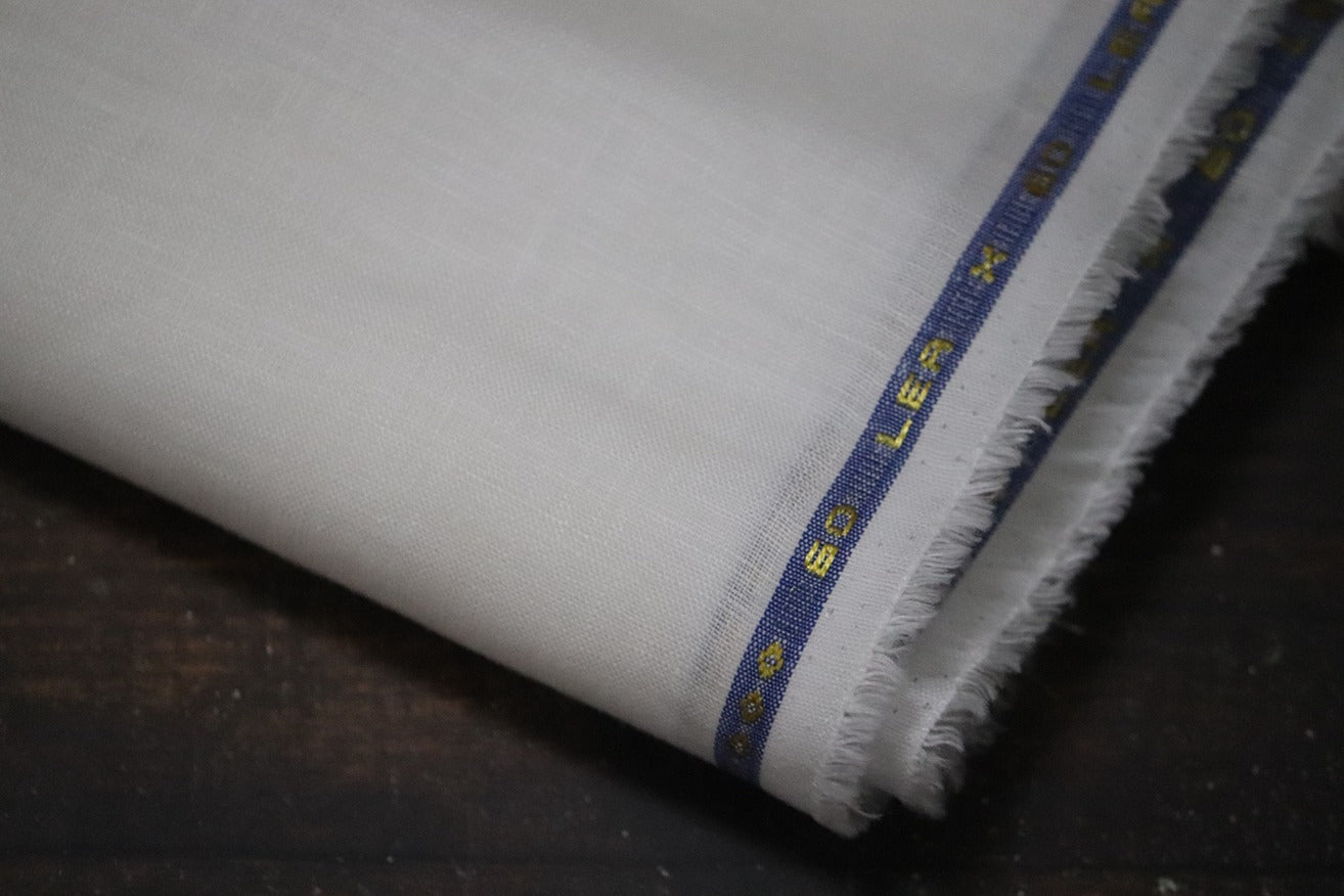 Boss White Pure Linen Shirt Fabrics - 1.60mtr