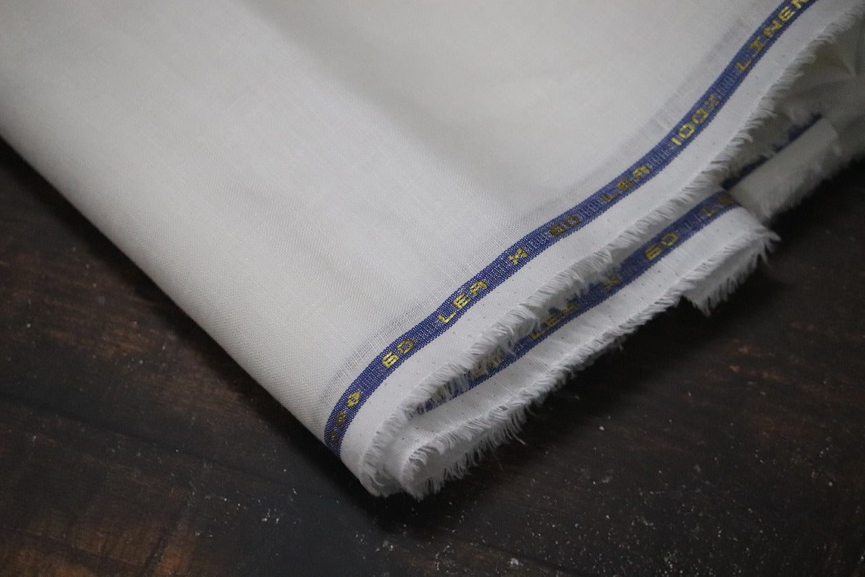 Boss White Pure Linen Shirt Fabrics - 1.60mtr