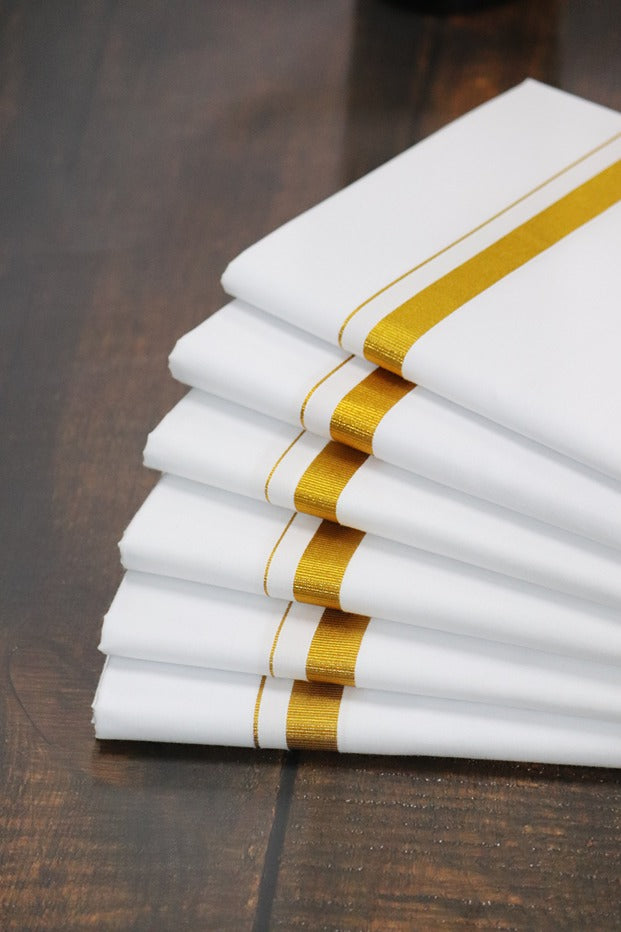 Velcro 30k Jari White Dhoti (Size 28 to 40) - All Size