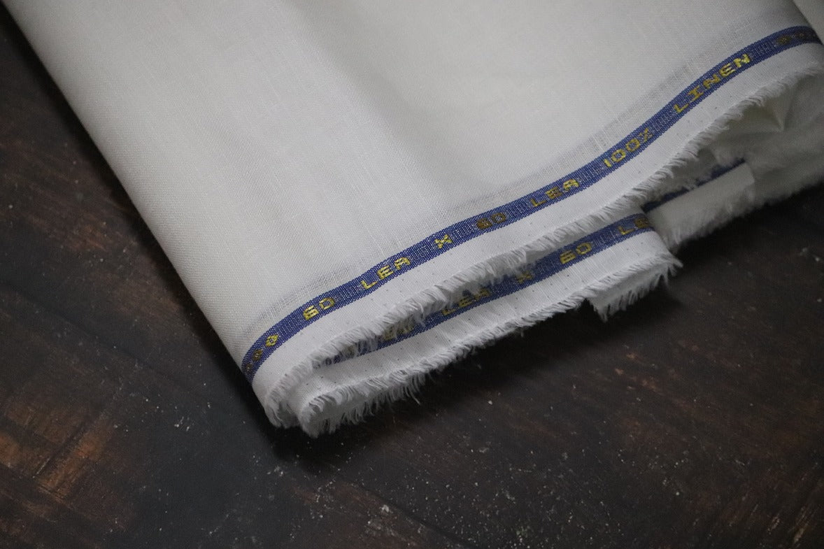Boss White Pure Linen Shirt Fabrics - 1.60mtr