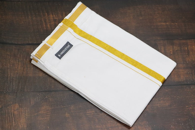 Velcro 30k Jari White Dhoti (Size 28 to 40) - All Size