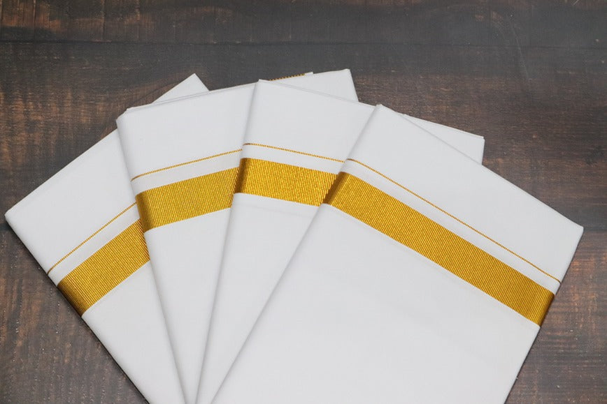 Jari White 50k Dhoti - 2mtr