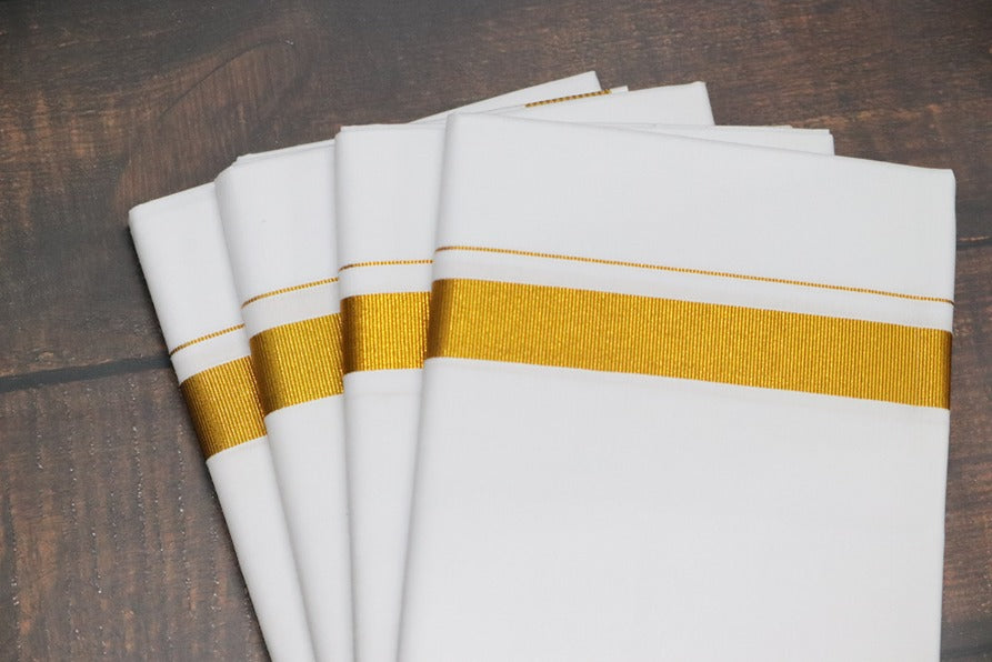 Jari White 50k Dhoti - 2mtr