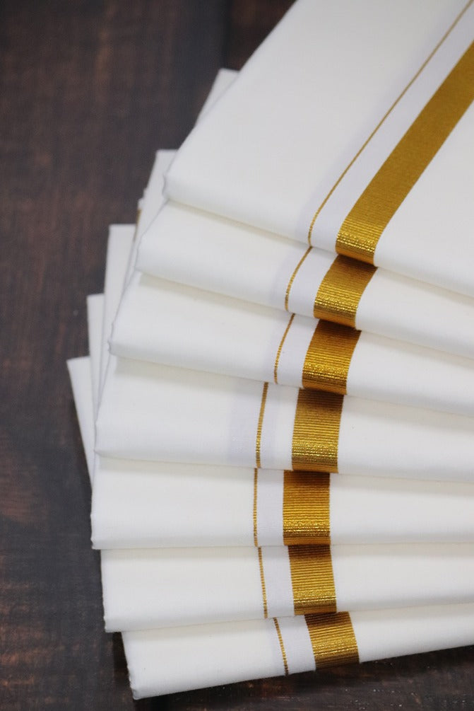 Cream 30k Dhoti - (3.90mtr = Double)