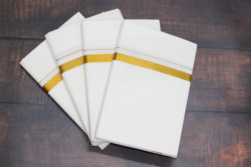 Cream 30k Dhoti - (3.90mtr = Double)