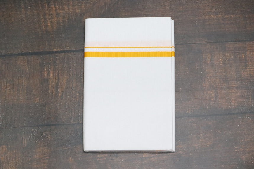 Classic Yellow BB Dhoti - (3.80mtr = Double)
