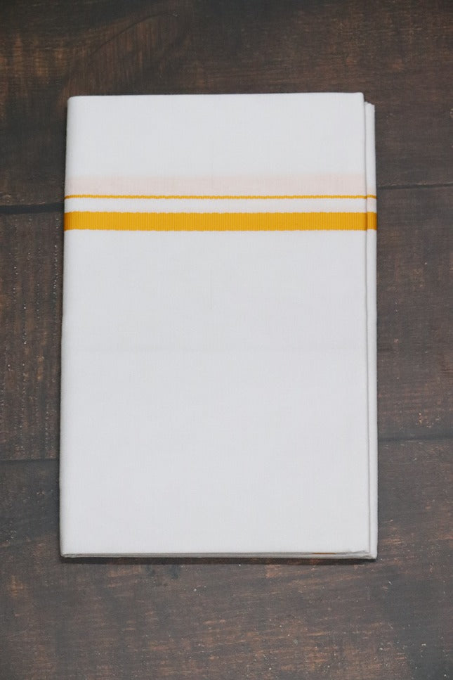 Classic Yellow BB Dhoti - (3.80mtr = Double)