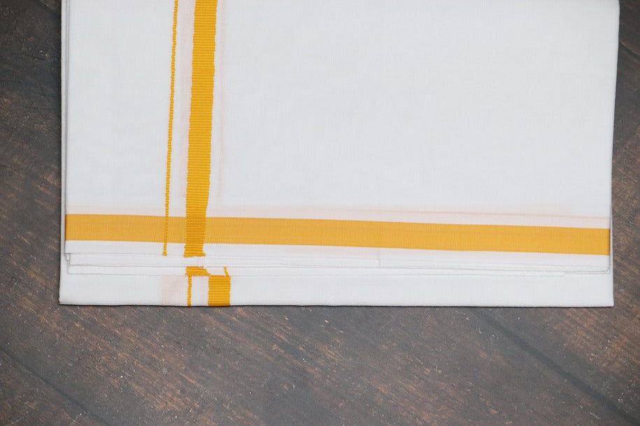 Classic Yellow BB Dhoti - (3.80mtr = Double)