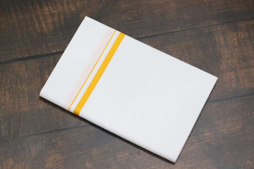 Classic Yellow BB Dhoti - (3.80mtr = Double)