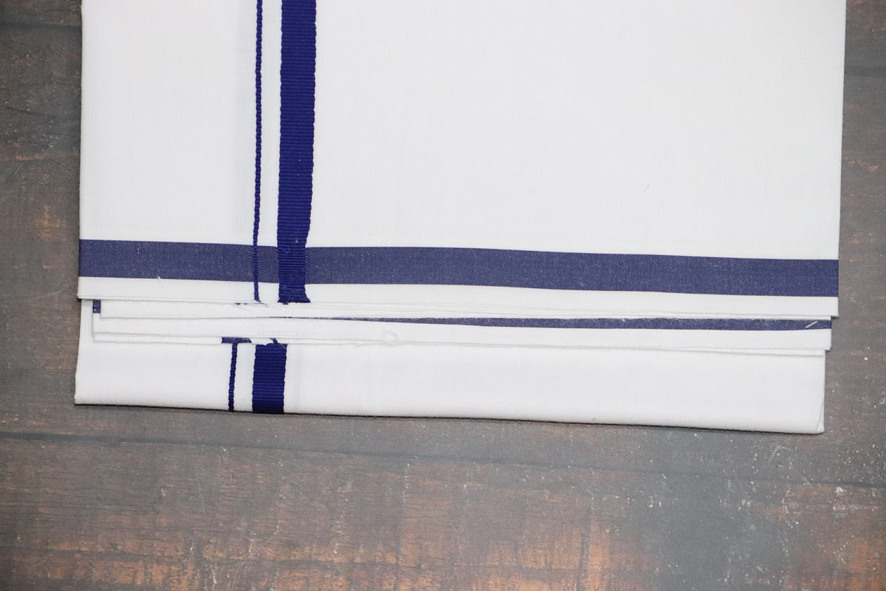 Classic D.Blue BB Dhoti - (3.80mtr = Double)