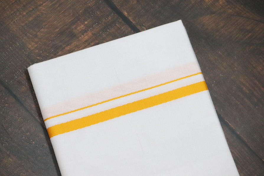 Classic Yellow BB Dhoti - (3.80mtr = Double)
