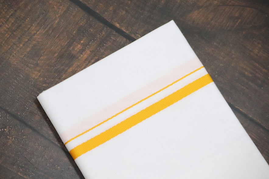 Classic Yellow BB Dhoti - (3.80mtr = Double)
