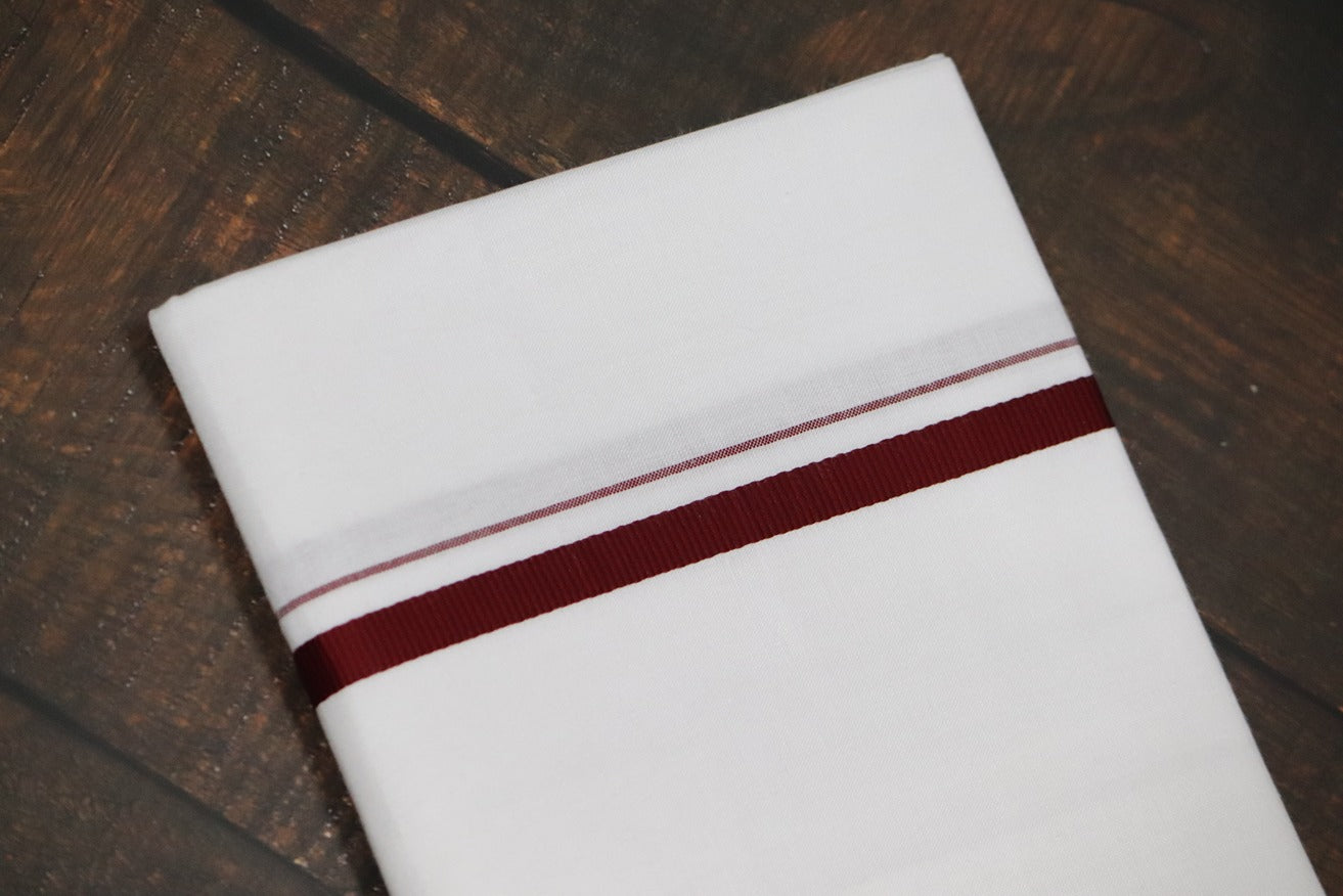 Rich BB Maroon Border Dhoti - 2mtr