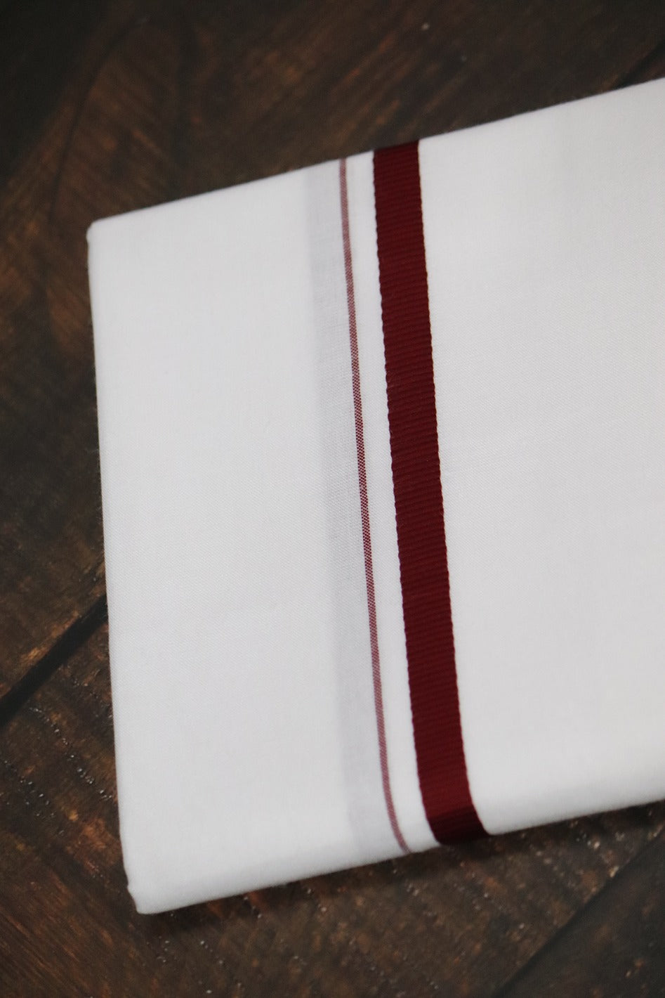 Rich BB Maroon Border Dhoti - 2mtr