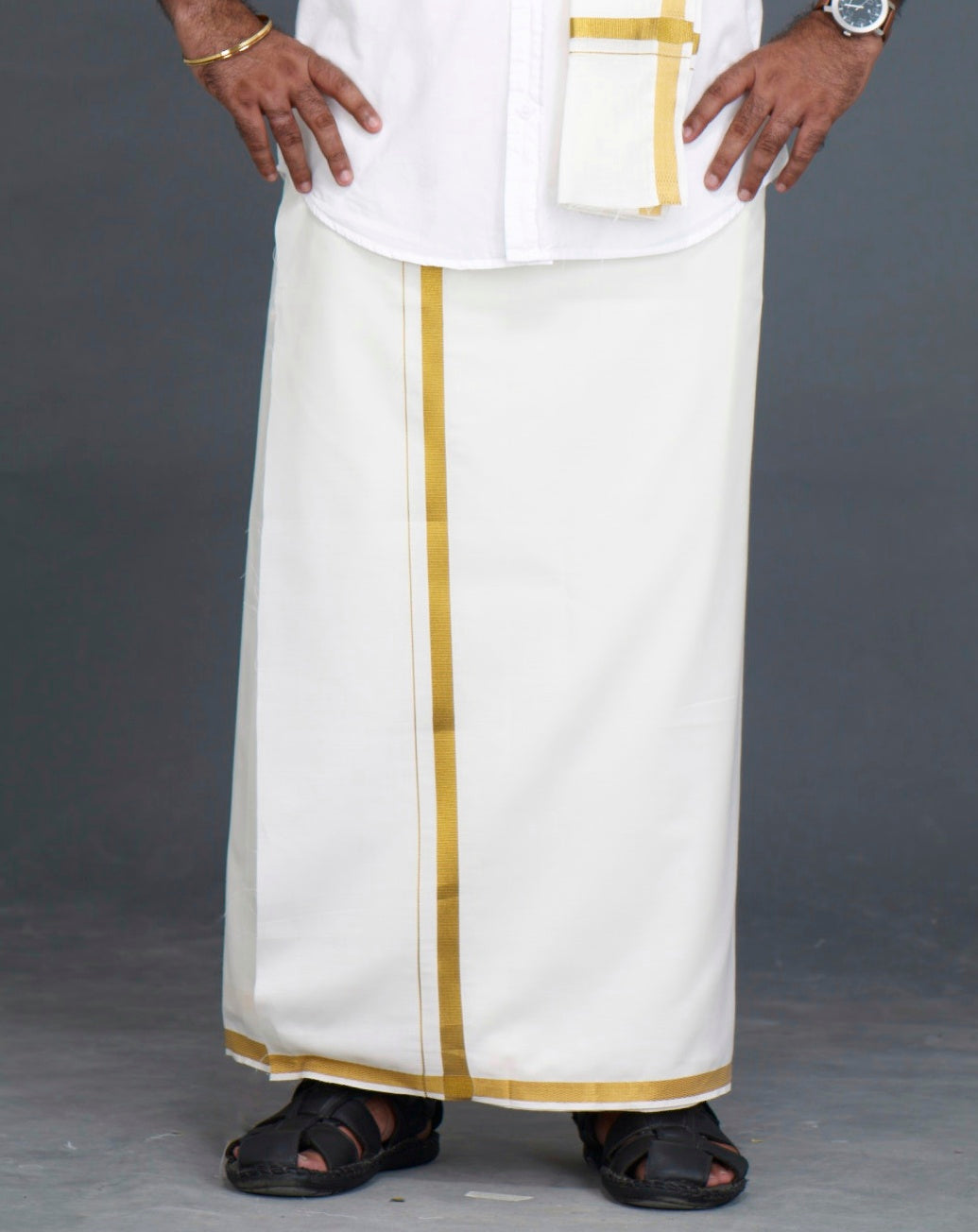 Velcro 30k Cream Dhoti (Size 28 to 40) - All Size
