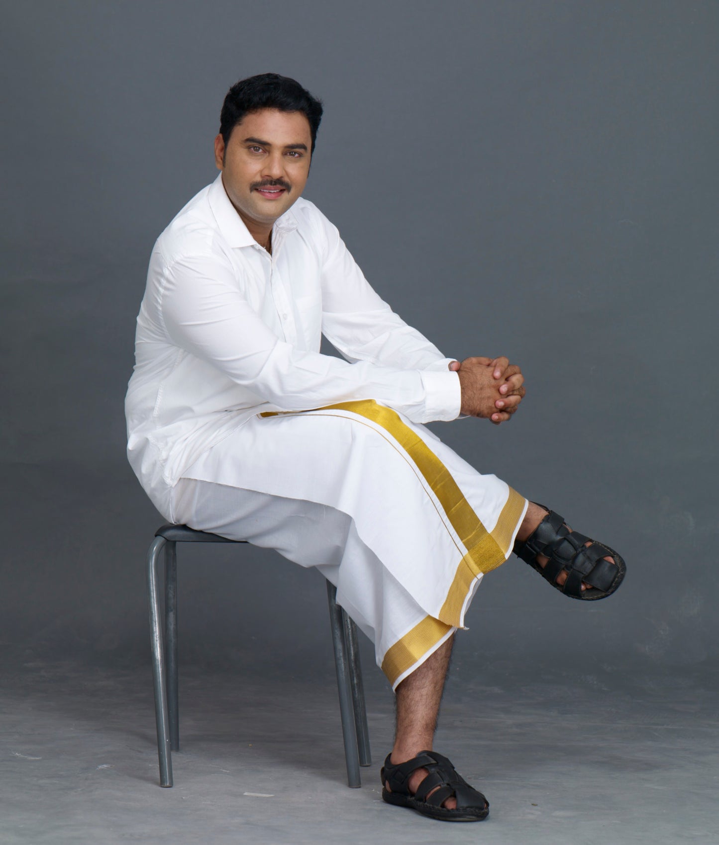 Jari White 100k Dhoti - 2mtr