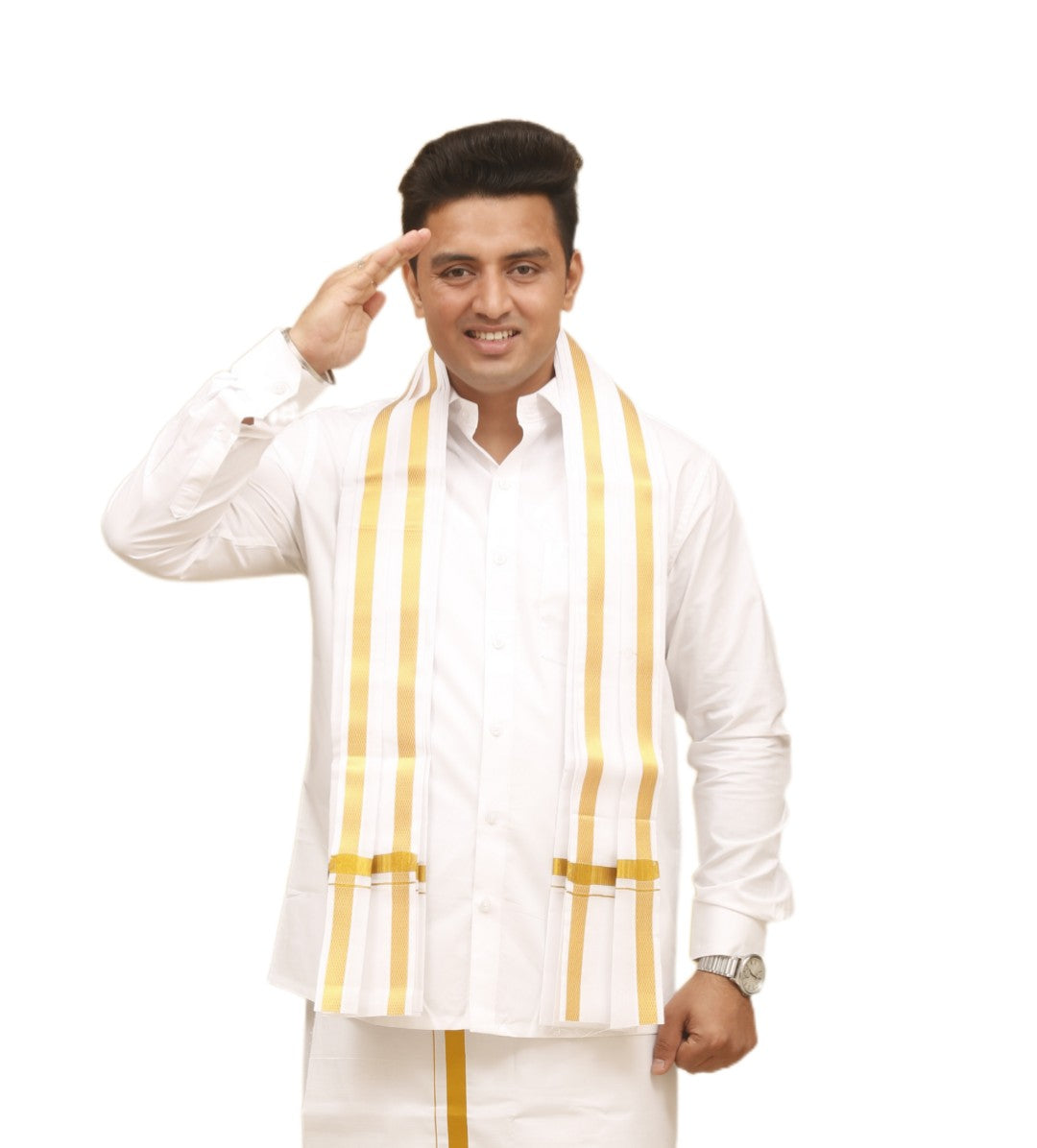 Jari White 30k Angavasthiram/Towel