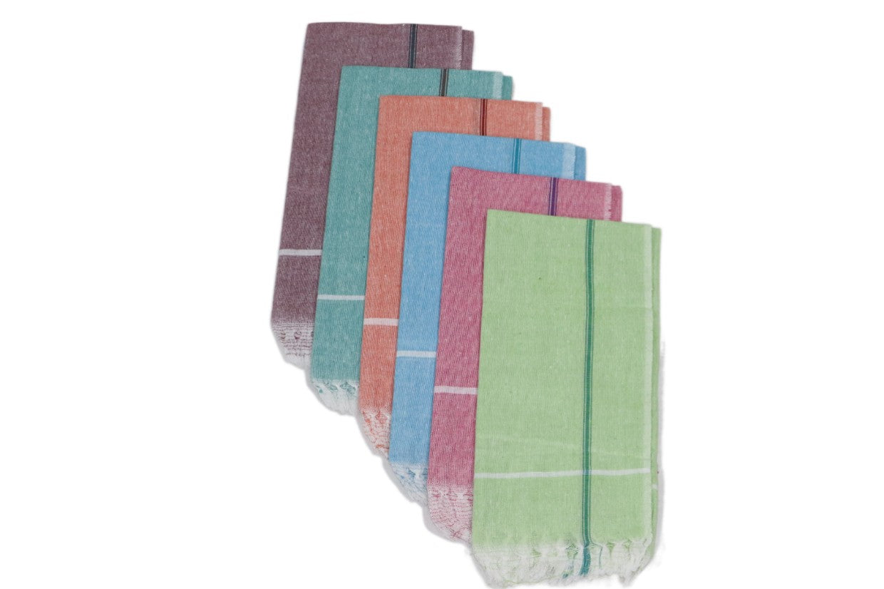 Indica Colour Plain Towel - 5 Towel Combo(Size 27x54)