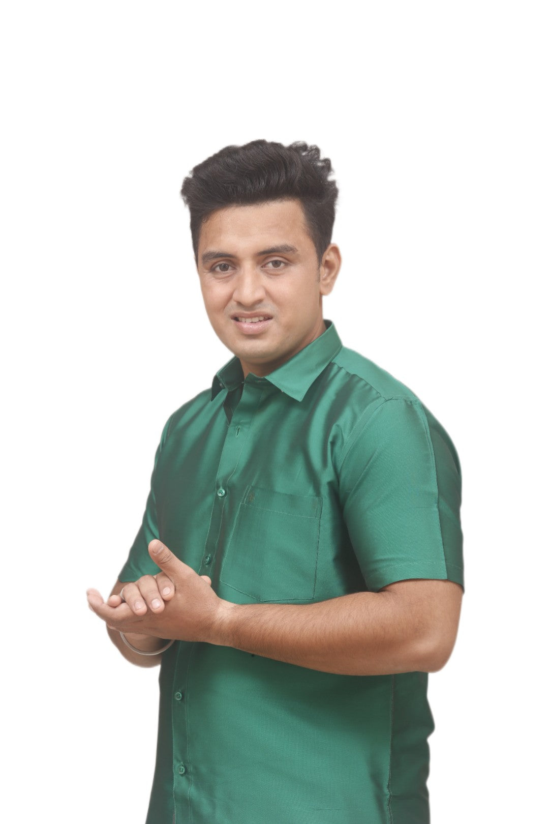 Silky Colour Shirt - Forest Green